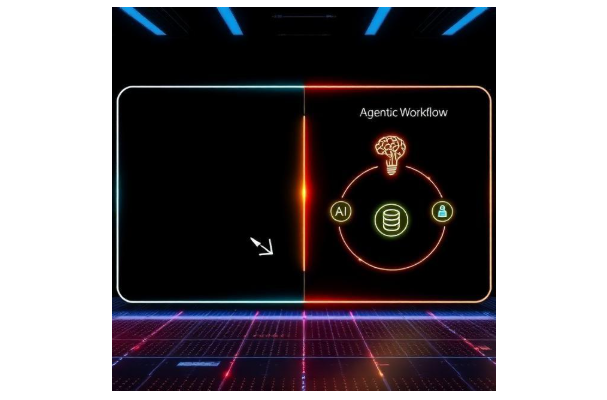 Diagram: agentic workflow loop with planning, tools, and reflection